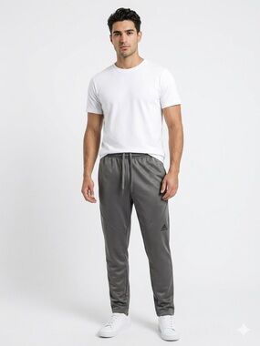 adidas Men's Charcoal Gray Athletic Joggers size large A0116